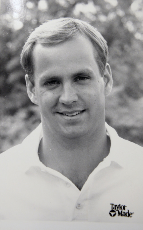 Al Hartmann  |  The Salt Lake Tribune 
Golfer Brad Sutterfield, a former Brighton High School and BYU golfer reached the highest level of golf but only for a year.  He managed to climb the ladder to play in PGA tours for one year but didn't make the cut the following year.  Photo of Sutterfield from BYU golfing days in 1988.  
Photo courtesy BYU