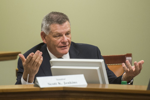 Chris Detrick  |  The Salt Lake Tribune
Sen. Scott K. Jenkins speaks during a meeting Wednesday July 16, 2014, of the Utah Legislature's Government Operations Interim Committee.