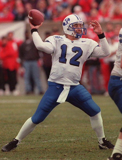 (Tribune file photo)
In the 1996 season, BYU quarterback Steve Sarkisian threw 33 touchdowns to 12 interceptions and 4,027 yards with a 68.8 completion percentage.