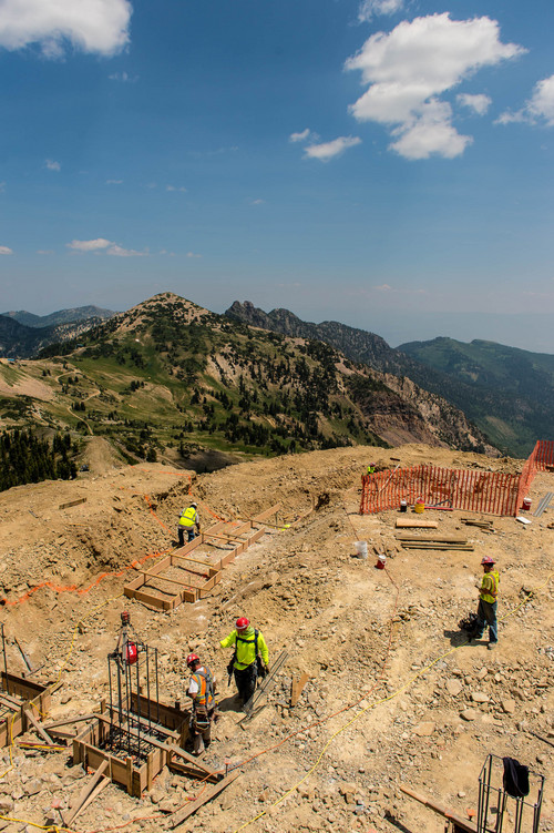 Trent Nelson  |  The Salt Lake Tribune
Construction work at the top of Hidden Peak, Snowbird Ski Resort, Thursday July 17, 2014.