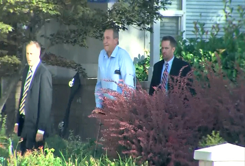 (Courtesy KUTV)

Former Attorney General Mark Shurtleff leaving his home on the morning of July 15, 2014, to be arrested and booked in the Salt Lake County Jail.