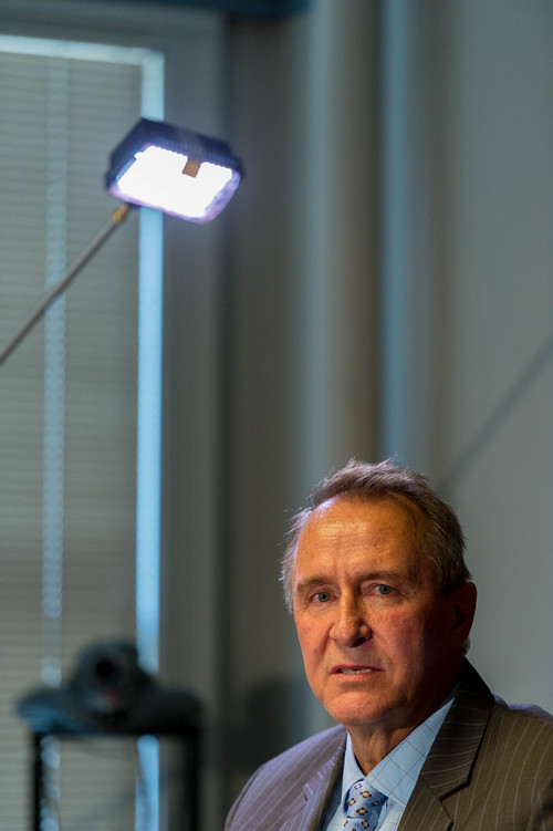 Trent Nelson  |  The Salt Lake Tribune
Former Utah Attorney General Mark Shurtleff addresses his arrest during a press conference in Salt Lake City, Tuesday July 15, 2014.
