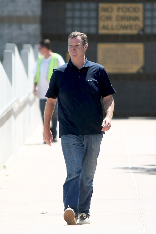 Melissa Majchrzak  |  For The Salt Lake Tribune
Former Utah Attorney General John Swallow leaves the Salt Lake County Jail after being arrested earlier in the day on Tuesday, July 15, 2014.