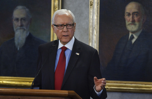 Leah Hogsten  |  Tribune file photo
Sen. Orrin Hatch hailed the Supreme Court ruling in the Hobby Lobby case, saying it upholds religious liberty protections in the Constitution and in a 1993 law he sponsored with the late Sen. Ted Kennedy.