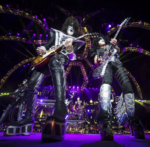 Rick Egan  |  The Salt Lake Tribune

Tommy Thayer and Paul Stanley perform with KISS, as they play a sold-out show at the USANA Amphitheatre in West Valley City, Monday, June 23, 2014.