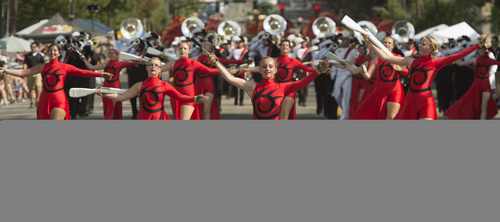 Rick Egan  |  The Salt Lake Tribune

The American Fork Marching Band, in the Days of 47 Pioneer Parade, makes it's way down 200 East, in Salt Lake City, Thursday, July 24, 2014