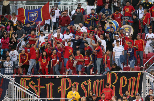 Steve Griffin/The Salt Lake Tribune


RSL fans cheer on their team during the RSL versus Montreal soccer game at Rio Tinto Stadium in Sandy Wednesday April 4, 2012.