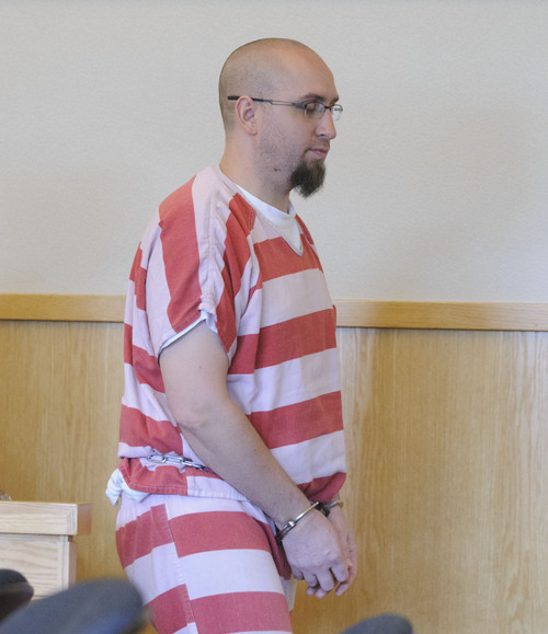 Eli Lucero  |  Pool Photo

Jason Burr walks out of the First District courtroom on Wednesday after pleading guilty to three felonies from an incident when he entered the Cache Valley Hospital with loaded guns.
