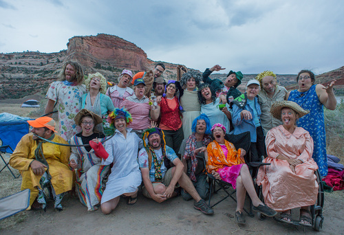 Francisco Kjolseth  |  The Salt Lake Tribune
Everyone gets into the spirit of costume night as volunteers, river guides and guests have a little fun together during a three-day float down the Colorado River recently with SPLORE.