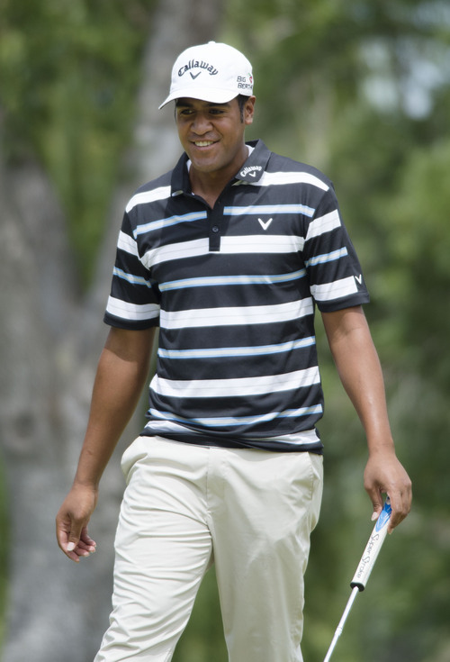 Steve Griffin  |  The Salt Lake Tribune


Lehi resident Tony Finau smiles as he just misses a birdie putt  during first round play in the Web.Com golf tour event at Willow Creek Country Club  in Sandy, Utah Thursday, July 10, 2014.