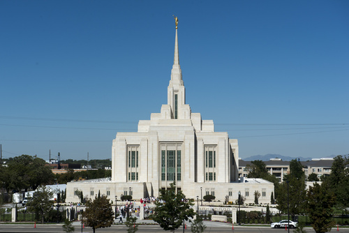 Rick Egan  |  The Salt Lake Tribune

The Ogden Temple, on the first day of the public open house, Friday, August 1, 2014.  The temple will be formally rededicated in three sessions on Sunday, September 21, 2014