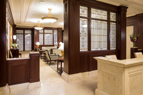 Entry waiting area in the newly remodeled Mormon Temple in Ogden, Utah. Photo courtesy LDS Newsroom