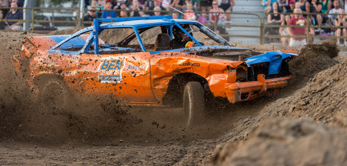 Trent Nelson  |  The Salt Lake Tribune
Salt Lake County Mayor Ben McAdams competes in the Dog Days Demolition derby at the Salt Lake County Fiar, Saturday August 9, 2014.