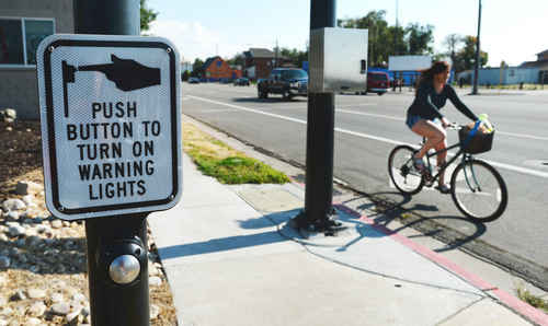 Steve Griffin  |  The Salt Lake Tribune

A crosswalk was installed at the intersection of Wall Avenue and Binford Avenue last year in Ogden, as shown on Wednesday, Aug. 6, 2014. Several pedestrians have been hit on Wall Avenue while trying to cross the five-lane road between 26th and 27th streets.