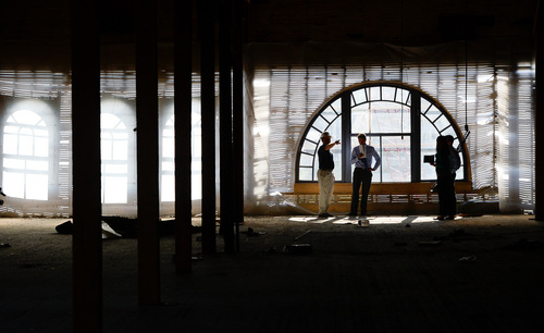 Francisco Kjolseth  |  The Salt Lake Tribune
Soren Simonsen, left, principal architect on a project to renovate the Zim's building at 150 S. Main St., leads a tour of the renovation work in progress. Zim's, one of Salt Lake City's oldest commercial buildings, originally opened in 1896 as a manufacturing building for carriages and farm equipment with retail sales on the ground level.