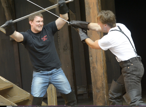 Rick Egan  |  The Salt Lake Tribune

Steve Wojtas (left) fights Sam Ashdown (right) during the fight call for Henry IV Part One, at the Utah Shakespeare Festival, Friday, July 4, 2014