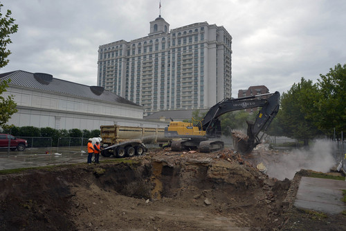 Chris Detrick  |  The Salt Lake Tribune
Demolition continues on the old Flower Patch on State Street Tuesday August 19, 2014.  Grand America Hotels & Resorts owns the land.