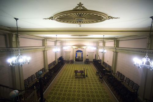 Rick Egan  |  The Salt Lake Tribune

The Colonial Room in the Salt Lake Masonic Temple may have been designated as one of the public fallout shelters. Wednesday, August 20, 2014