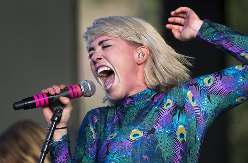 Steve Griffin  |  The Salt Lake Tribune


Grouplove's Hannah Hooper performs as the band co-headlines with psychedelic pop-rock band Portugal. The Man during a sold-out show at the Red Butte Garden Amphitheatre in Salt Lake City, Tuesday, August 19, 2014.