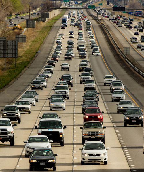 Trent Nelson  |  The Salt Lake Tribune
Rush hour traffic northbound on I-15 in Farmington, Thursday, March 27, 2014.
