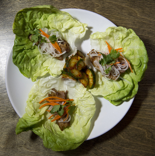 Rick Egan  |  The Salt Lake Tribune

Pork Belly lettuce wraps at Rye, a new venture by the owners of Urban Lounge.