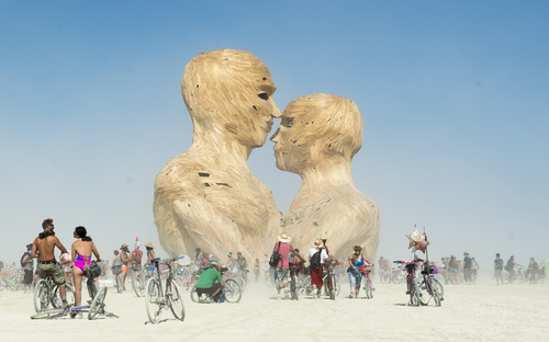 Rick Egan  |  The Salt Lake Tribune
Embrace 2014 sculpture at the Burning Man Festival in the Black Rock Desert, 100 miles north of Reno, Nev., Thursday, August 28, 2014.