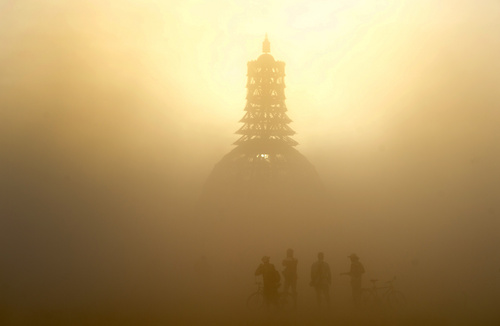 Rick Egan  |  The Salt Lake Tribune

The sun sets behind the "Temple of Grace" on a dusty Friday evening at the Burning Man festival in the Black Rock Desert, north of Reno, Nev., Friday, August 29, 2014.