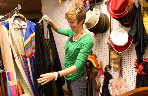 Leah Hogsten  |  The Salt Lake Tribune
If you're looking for an outfit for the upcoming Comic Con event, Brooke Wilkins, manager of the Hale Center Theatre Costume Rental store, is ready to assist you. Wilkins shows off some of the many articles of clothing to complete any pirate, mad hatter, steam punk, princess, villain or futuristic outfit, August 21, 2014.