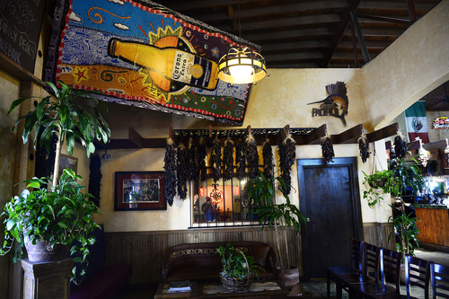 Scott Sommerdorf   |  The Salt Lake Tribune
The colorful entryway at Tres Hombres Mexican Grill and Cantina,Thursday, Aug. 28, 2014. The restaurant will soon have its 30th anniversary.
