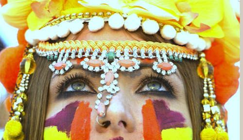 Rick Egan  |  The Salt Lake Tribune

Roza, Montreal, Canada, has her face decorated for the day at the Burning Man festival in the Black Rock Desert, north of Reno, Friday, August 29, 2014.