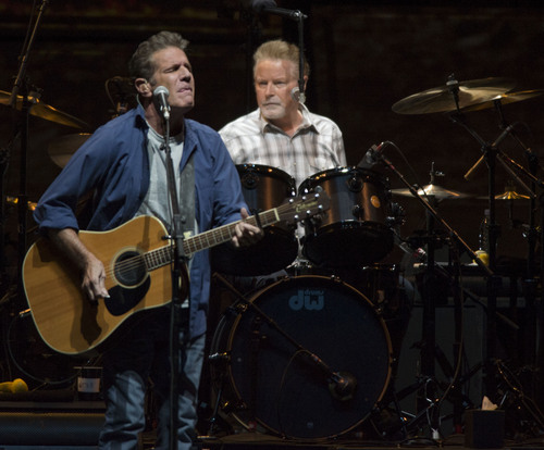 Steve Griffin  |  The Salt Lake Tribune


Glenn Frey and Don Henley play during the History of the Eagles Tour at EnergySolutions Arena in Salt Lake City, Tuesday, Sept. 2, 2014.