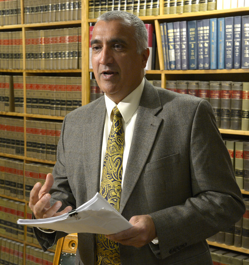 Rick Egan  | The Salt Lake Tribune 

Salt Lake District Attorney Sim Gill talks about the historic decision by U.S. District Court Judge Robert J. Shelby, that struck down the stateís ban on same-sex marriage, Friday, December 20, 2013.