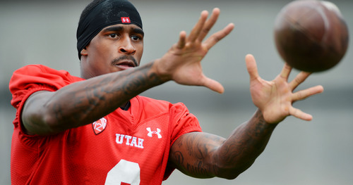 Steve Griffin  |  The Salt Lake Tribune


University of Utah receiver Kenneth Scott catches passes thrown from a machine following football practice on the campus of the University of Utah in Salt Lake City, Friday, August 22, 2014.