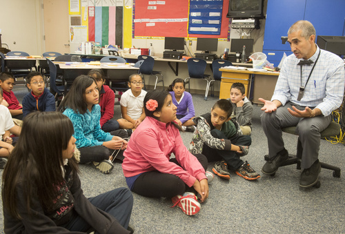 Rick Egan  |  The Salt Lake Tribune

Mohsen Ghaffari, a fifth-grade teacher at North Star Elementary School, has been named the 2015 Utah Teacher of the Year.  Friday, September 5, 2014