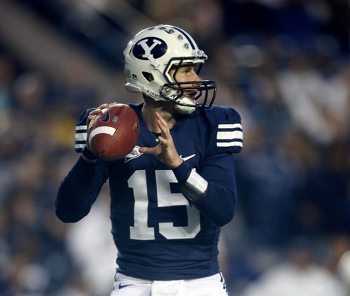 Trent Nelson  |  The Salt Lake Tribune
BYU quarterback Max Hall. BYU vs. Utah State University college football Friday, October 2 2009 in Provo.