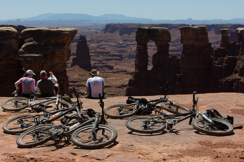 Francisco Kjolseth  |  The Salt Lake Tribune
Mountain biking the White Rim trail in Canyonlands in May of 2013