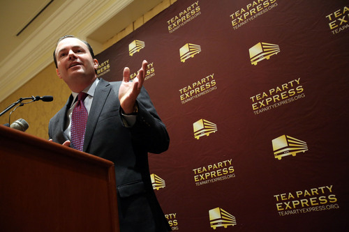 Francisco Kjolseth  |  The Salt Lake Tribune
Sen. Mike Lee takes a few questions as the Tea Party Express comes to Utah to endorse for 2016 and express support for his efforts to transform the country during a press conference at the Grand America Hotel on Wednesday, Dec. 4, 2013.