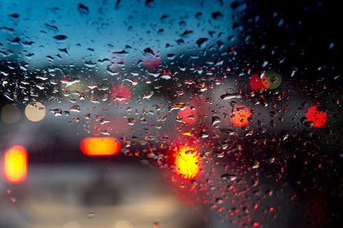 Jeremy Harmon  |  The Salt Lake Tribune

Brake lights are seen obscured by raindrops in Salt Lake City on Tuesday, Sept. 9, 2014.