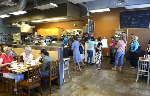 Rick Egan  |  The Salt Lake Tribune
Plates and Palates in Bountiful serves upscale green and pasta salads as well as soups and grilled panini sandwiches.