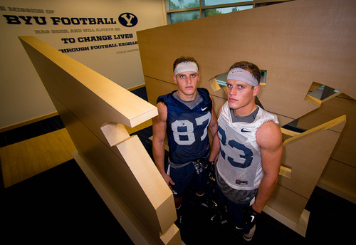 Trent Nelson  |  The Salt Lake Tribune
Twin brothers Mitchell and Garrett Juergens are members of the BYU football team. They were photographed in Provo, Tuesday September 9, 2014.