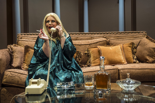 Chris Detrick  |  The Salt Lake Tribune
Camille G. Van Wagoner as Hollywood agent-to-the-stars Sue Mengers in Salt Lake Acting Company's production of "I'll Eat You Last: A Chat with Sue Mengers" on Tuesday, Sept. 9, 2014.