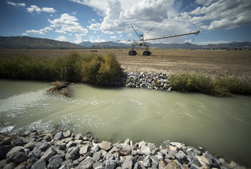 Rick Egan  |  The Salt Lake Tribune

The Welby water district canal runs through the LDS welfare farm in Bluffdale, Wednesday, September 17, 2014