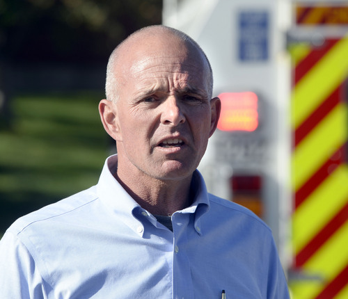 Al Hartmann  |  The Salt Lake Tribune
UDOT Executive Director Carlos Braceras marks the 20th anniversary of the Incident Management Team Monday September 22 in West Valley City.