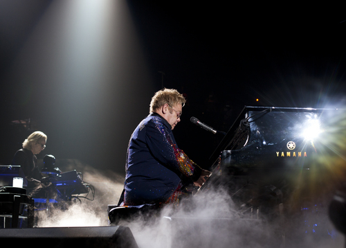 Elton John preforms at the Maverik Center in West Valley City, Utah on September 19, 2014. (Cayce Clifford | for The Salt Lake Tribune)