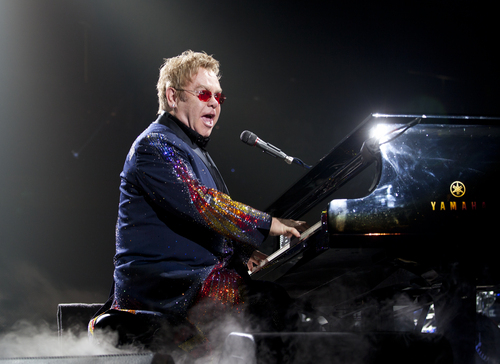 Elton John preforms at the Maverik Center in West Valley City, Utah on September 19, 2014. (Cayce Clifford | for The Salt Lake Tribune)