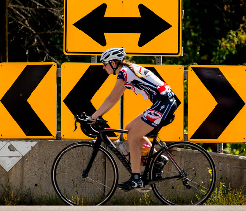 Trent Nelson  |  The Salt Lake Tribune
A cyclist rides in Emigration Canyon, Salt Lake City, Tuesday September 23, 2014.