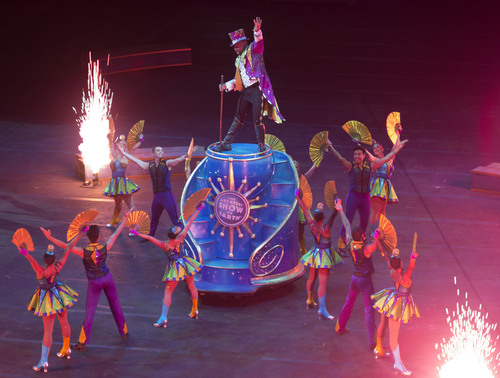 Steve Griffin  |  The Salt Lake Tribune


Performers parade around the arena during opening night of the Ringling Bros. Barnum & Bailey Circus in Salt Lake City, Wednesday, September 24, 2014.