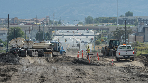 Francisco Kjolseth  |  The Salt Lake Tribune
UDOT crews began work in July on a one-mile segment of the Vineyard Connector, tying Orem's 800 North and I-15 with the @geneva project, a 1,700 acre master-planned community project being built on the site of the old Geneva Steel Mill, at Vineyard in Utah County.