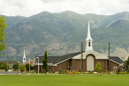 Rick Egan  |  The Salt Lake Tribune
Two LDS chapels built adjacent to each other on Angel Street, in Kaysville. Thursday, August 21, 2014.