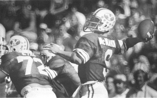 Tribune file photo
BYU quarterback Jim McMahon passing during a game in 1980.